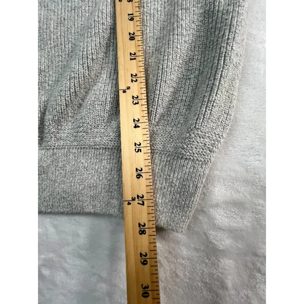 VTG LL Bean Mens XL- Long Sweater Classic Henley Light Gray Cotton‎ USA Made